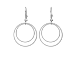 Brincos Pendentes Liga Duplo Círculo Acessório Feminino Simples