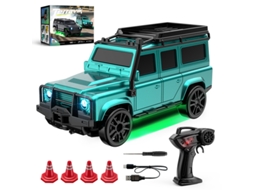 1/64 Rc Caminhão Off-road, Mini Carro De Controle Remoto De 2.4ghz Com Luzes Led Digitallab (e87/ciano)