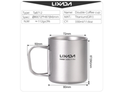 Copo de Titânio 330ml Parede Dupla para Camping