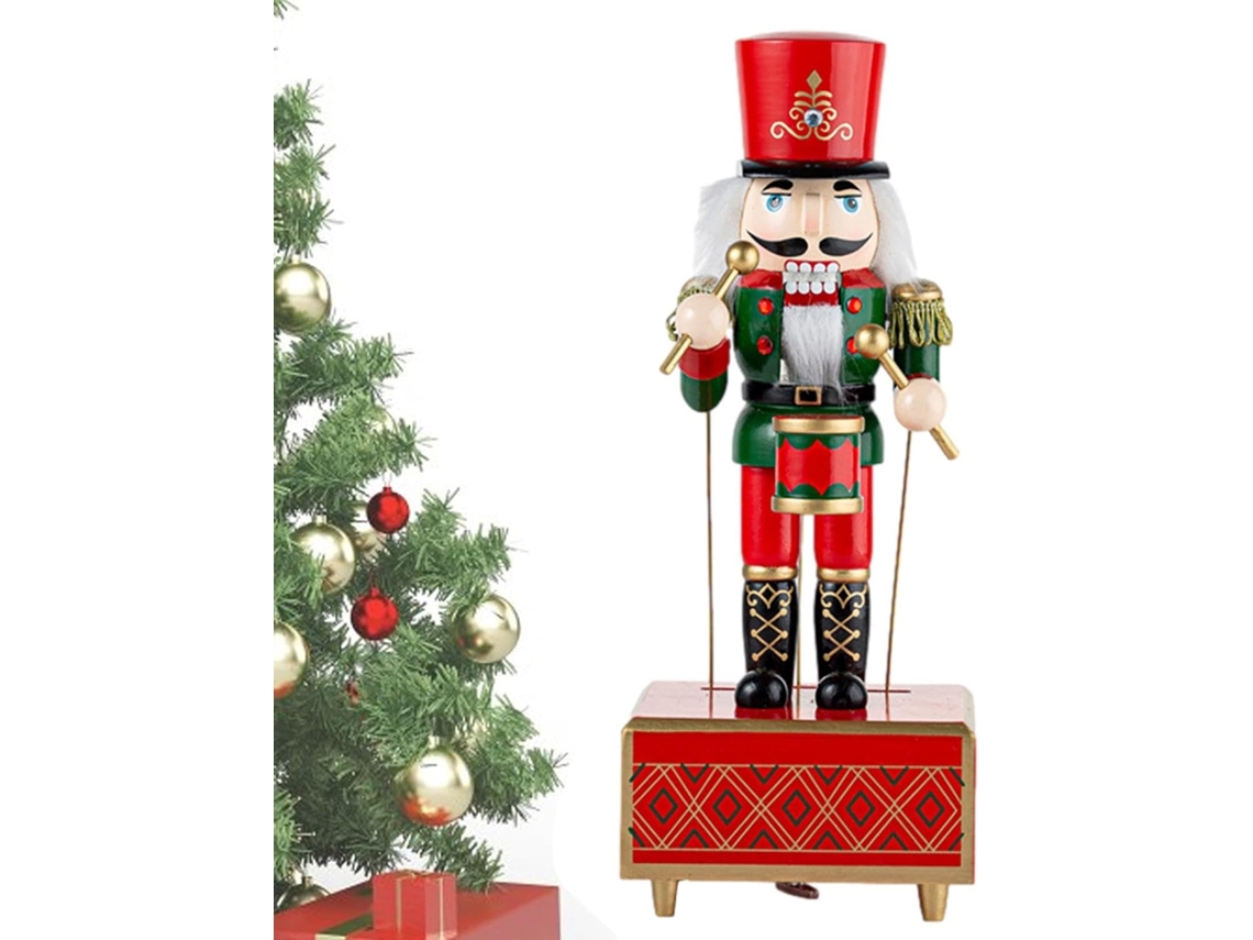 Caixa De Música De Natal De Madeira Para Decoração De Mesa | Enfeite Para Entusiastas