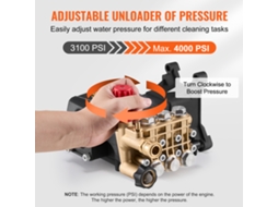 Bomba para Lavadora de Alta Pressão Êmbolo Triplo Horizontal com Eixo 25,4mm 4000 Psi 4,0 Gpm Kit Reposição 5 Bicos, Compatível Simpson Morflex
