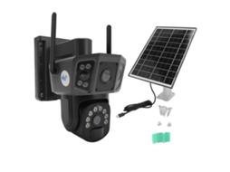 2026 câmara de Segurança Solar 4k com Bateria, Exterior 4g, Lentes Duas e Vigilância Ao Ar Livre