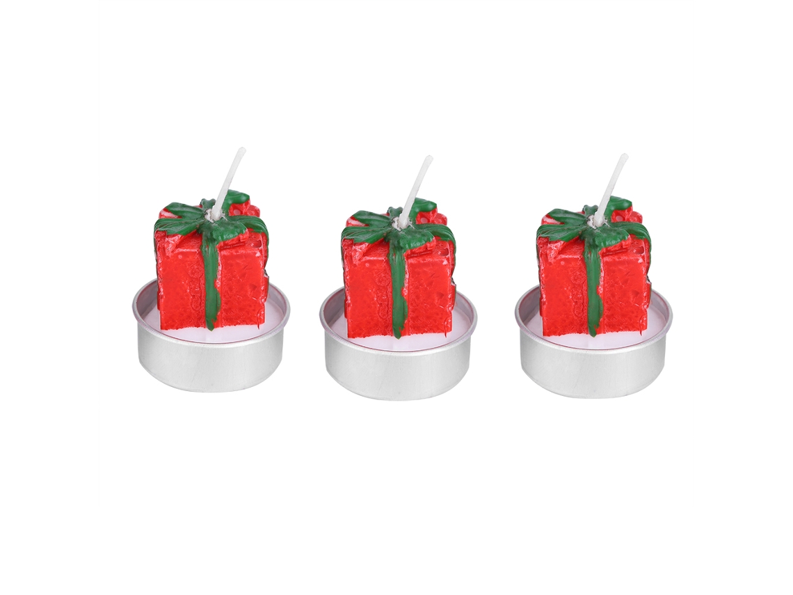 KOFIHETY Conjunto De 3 Peças De Vela Decorativa Enfeite De Natal Decoração Para Sala Mesa Festa Festival Caixa Presente