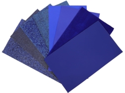 Conjunto De 8 Folhas De Couro Azul Para Artesanato E Hobbies Criativos.