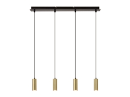 Gu10 Luminária Pendente Preta Dourada Diam.170Cm Metal 4 Lâmpadas Candeeiro de Mesa Industrial Moderno para Sala de Estar Café Quarto NETTLIFE