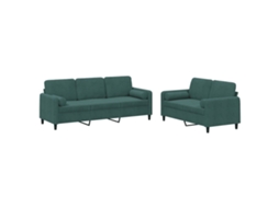 Sofa Set, Sofa Sets Vidaxl Verde Veludo (n/a)
