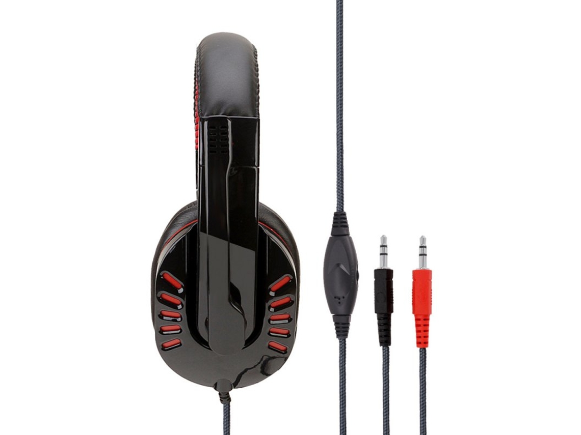 Auscultadores Sy755Mv Fashion Wired Gaming Sy755Mv Preto e Vermelho Pc Não Brilha com Embalagem