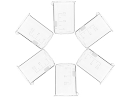 Conjunto De 6 Béqueres Graduados De Vidro De 25 Ml Para Laboratório