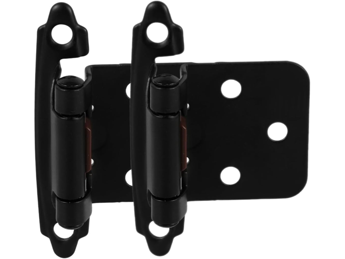 De Aço Com Para Armários, Meia Sobreposição, Pretas, 2 Peças, 1,5 Mm