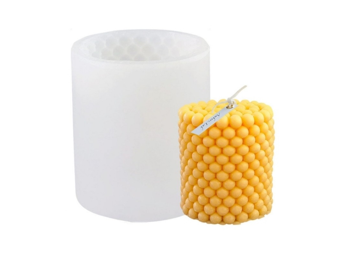 Molde De Silicone Para Velas (bolhas - Branco - 7,5 Cm)