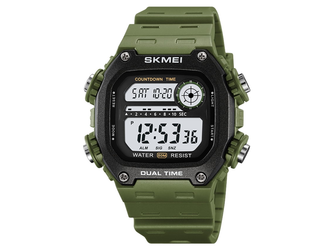 Relógio Esportivo Digital Masculino MDUG (verde militar) à prova d'água e multifuncional