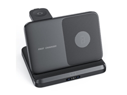 Estação de Carregamento ELORY 3 em 1 dobrável para Samsung S24, S20, Z Fold, Z Flip, Note e Watch