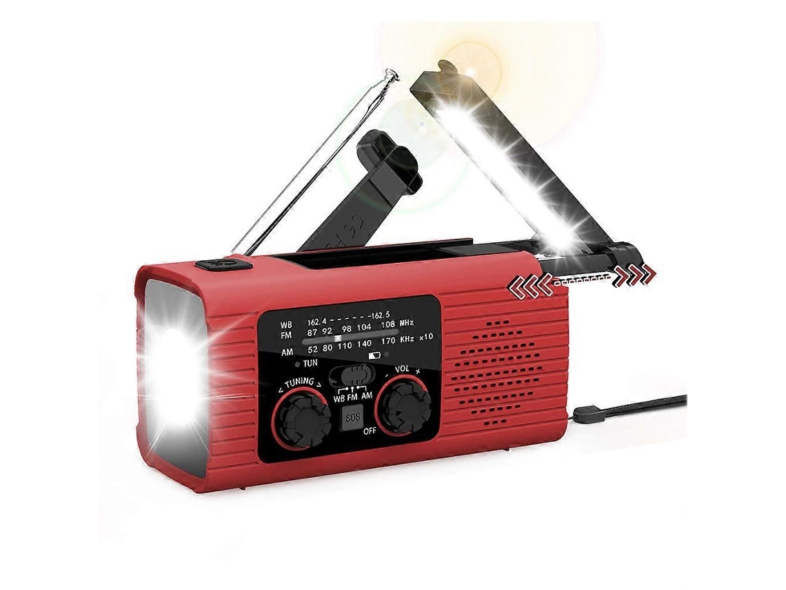 Rádio de Emergência Multifuncional com Banda Am/fm Manivela Iluminação Carga Solar Prevenção Desastres Laranja GOKOCO