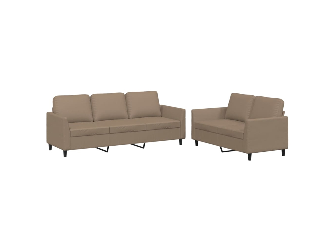 Conjunto de 2 sofás com estofamento em couro artificial. MAISON EXCLUSIVE Cappuccino