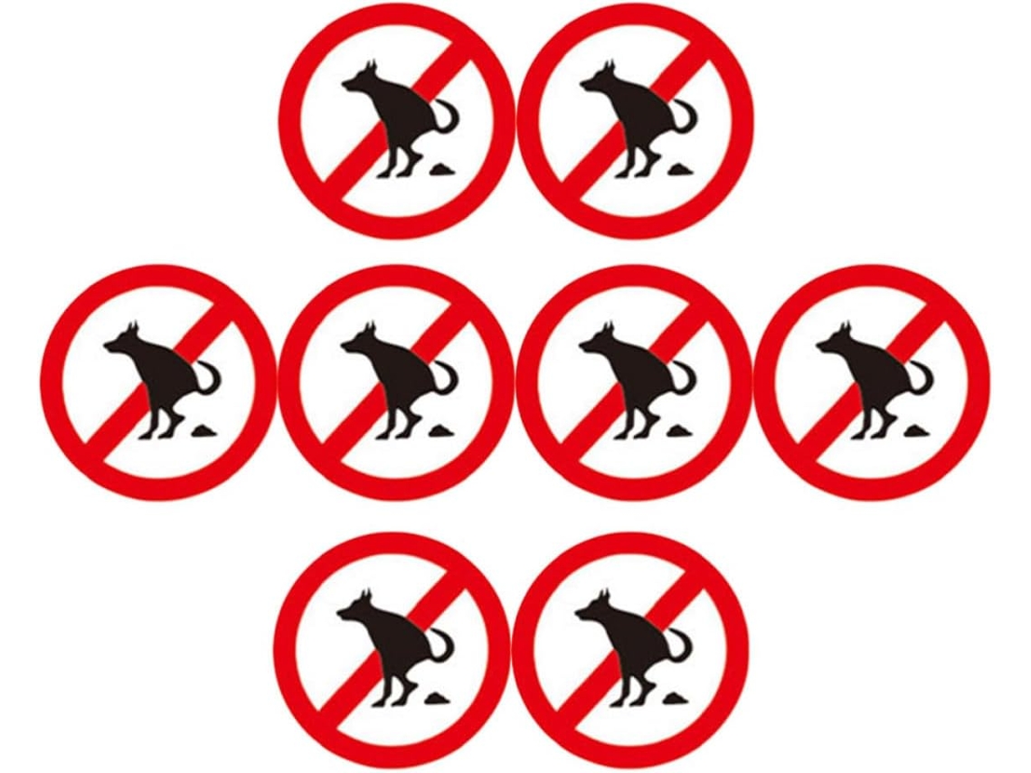 Conjunto De 8 Adesivos Divertidos E À Prova D'água Para Gramado Com A Inscrição "proibida A Entrada De Cães".