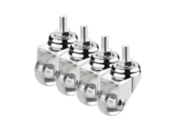 Rodízios Para Móveis, M8 X 15 Mm, M10 X 15 Mm, Rod, 35 Mm, Pu, Borracha, (1,5"), Com Freio, Silenciosos