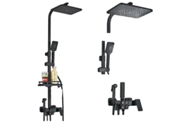 Torneira Termostática Para Chuveiro, Torneira Para Banheira Rainfall, Eletricidade Inteligente, Preto Fosco 4dhc Oem