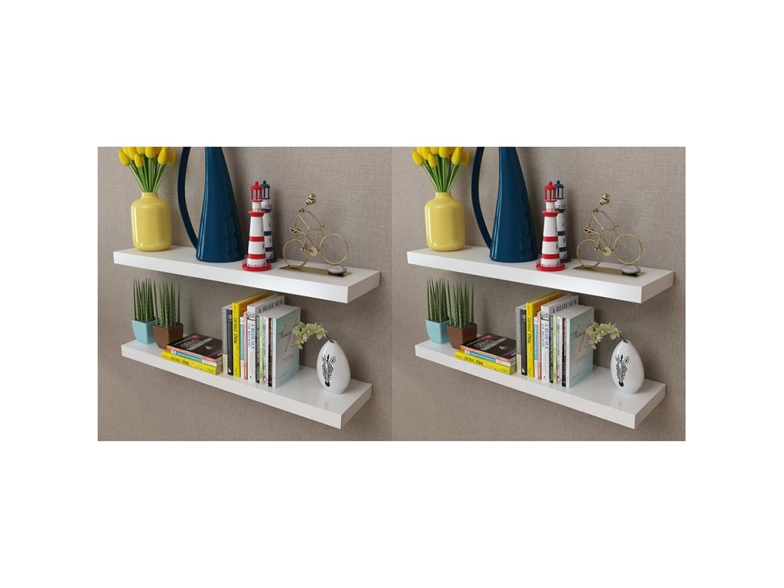 Vidaxl Prateleiras De Parede 4 Pcs Branco 80 Cm