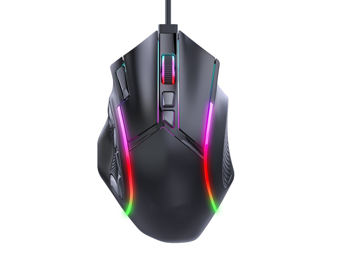 Rato Yizhood X15 Computador De Jogo Rgb De Definição De Macro 12800dpi12 Teclas Com Fio Periférico Para Escritório Em Casa Preto