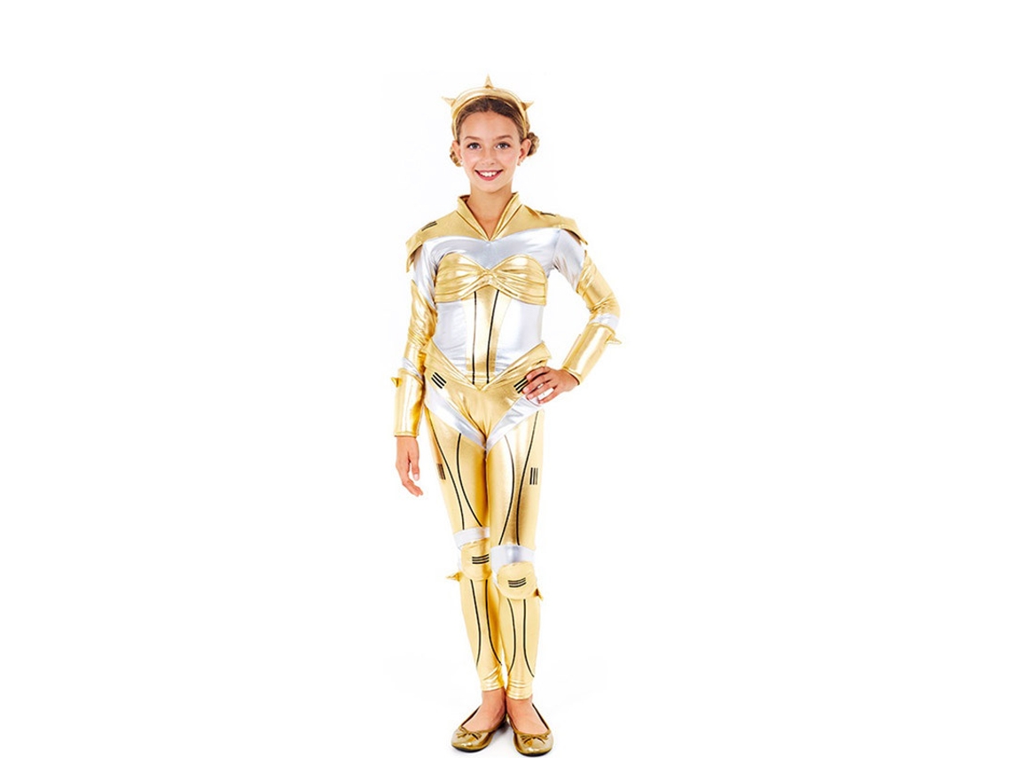 Fato de Menina PARTILANDIA Robô Estelar Dourada (Tam.: 5-6 anos)
