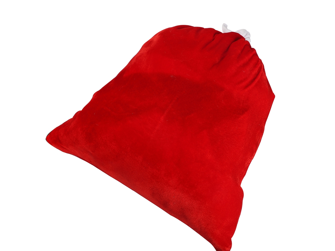 Sacola de Natal Grande Vermelha em Veludo LAXISCREED