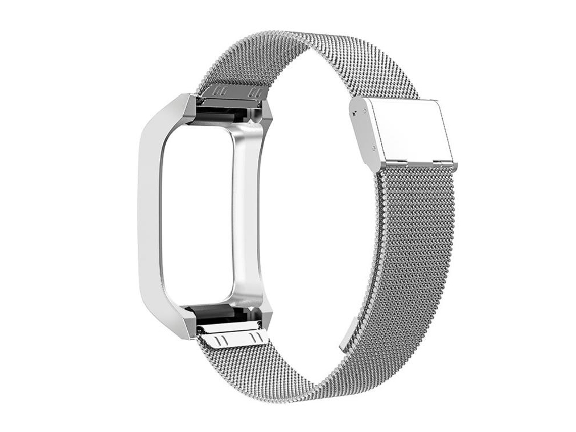 Bracelete Para Xiaomi Mi Band 7 Pro - Metal - Fivela Milanesa Integrada - Estrutura Em Aço Inoxidável Prata