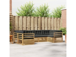 Vidaxl Conjunto De Sofás Para Exterior 6 Unid. Branco E Antracite