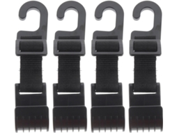 Conjunto De 4 Ganchos Pretos Para Encosto Cabeça Banco Carro,feitos Plástico Abs Resistente,