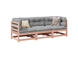 Vidaxl 3 Pcs Conj. Sofás Jardim Madeira Abeto-de-douglas