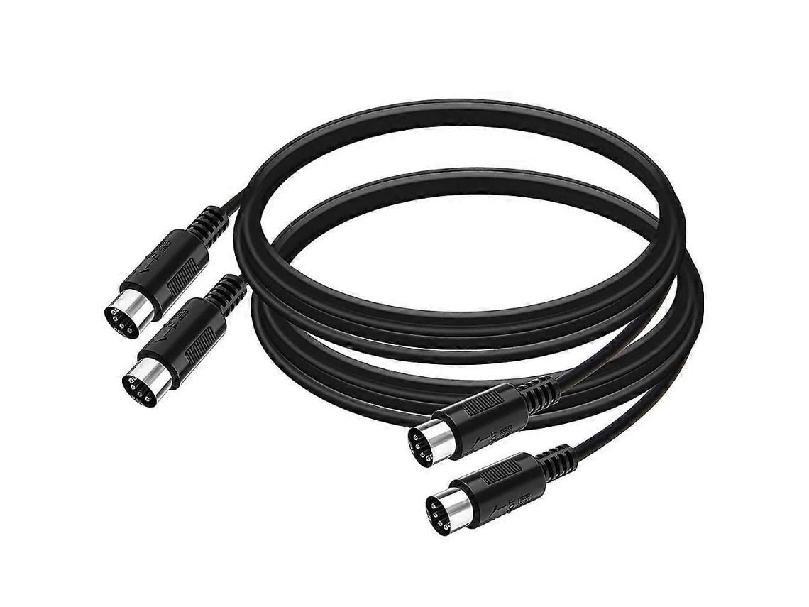Lurelia Cabo USB MIDI Pack 2 Unidades DIN 5 Pinos 180° 0,9 M, Interface para Teclados, Pianos e Sintetizadores, iPhone e iPad