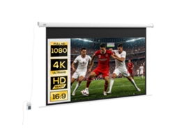 Tampa Motorizada De Projetor 84" 16:9 Com Controle Remoto. 215x8x140cm. Branco
