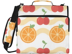 Massa Chery 3-Argolas, Resistente, Com Tiras Impermeáveis De Laranja E Alça, Ideal Escola E Escritório