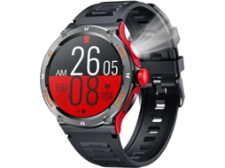 Smartwatch Masculino 1.53 Redondo Touchscreen 3atm À Prova Dágua Lanterna Led Bluetooth Chamada Frequência Cardíaca Arterial Pressão Bestvite