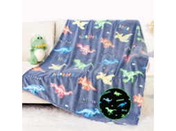 Manta De Flanela Estampada, Cobertor Fino E Quente Para Todas As Estações, Ideal Para Sesta, Escritório E Oferta 100x130cm Dinossauro Hexinyigjly