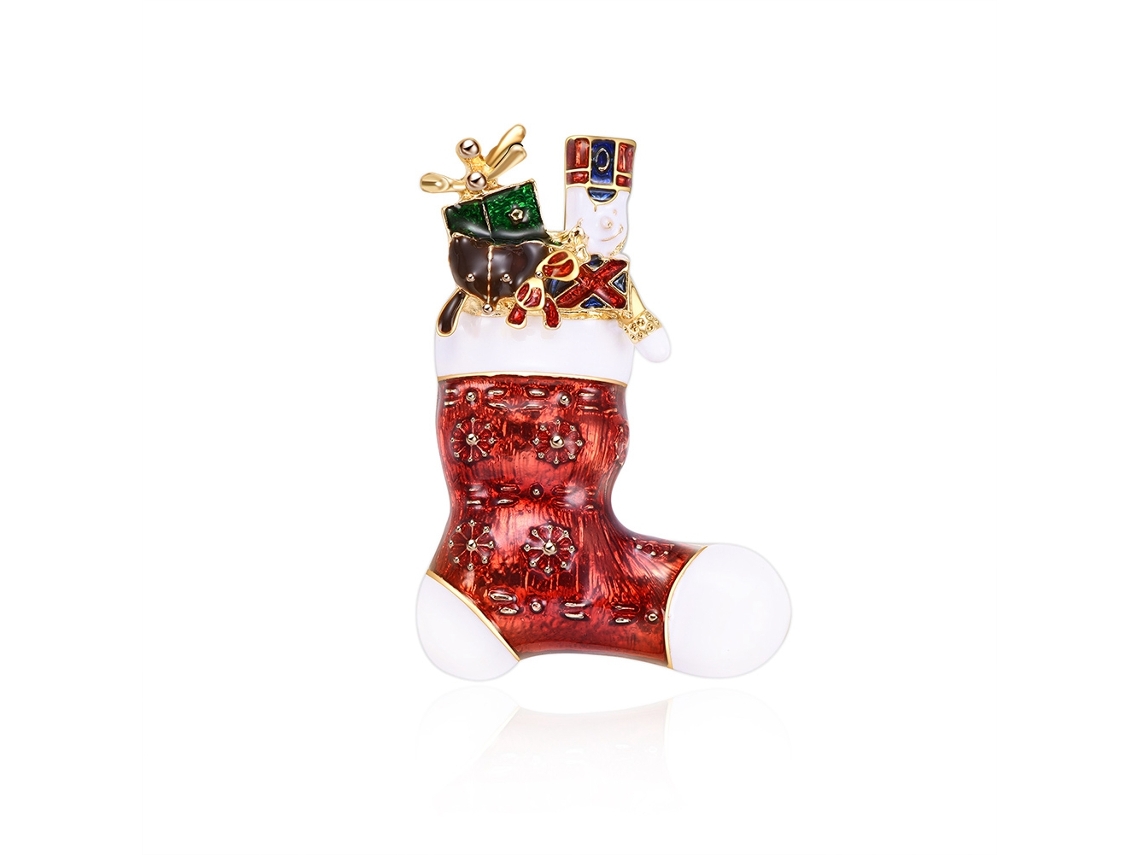 Meias Fashion Santa Com Broche Laxiscreed, Presente De Joalharia Personalizado E Elegante