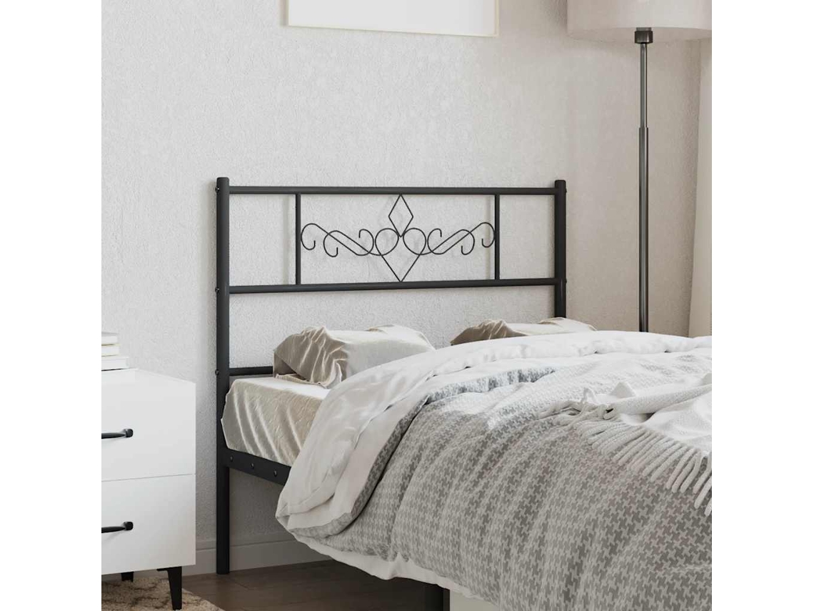 Vidaxl Cabeceira De Substituição 100 Cm Metal Preto