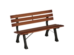 Banco de Jardim BTFORUS em Alumínio e Ripas de Madeira, 120x57x70cm