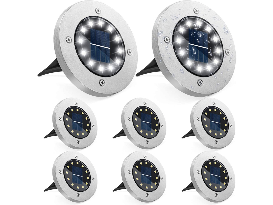 Luminárias solares externas para jardim com 12 LEDs para iluminação de solo da Brilvibera