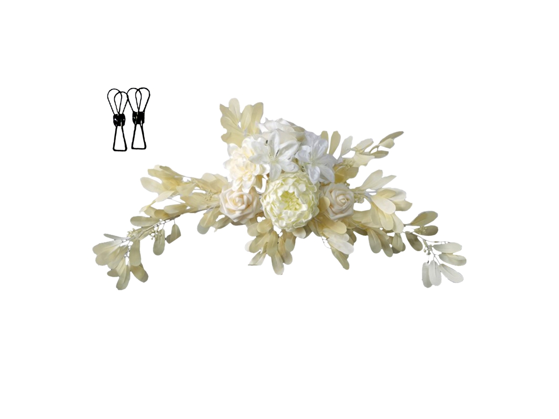 Guirlanda de Flores Artificiais, 60 X 25cm, Decoração de Casamento e Bem-vindos LAXISCREED