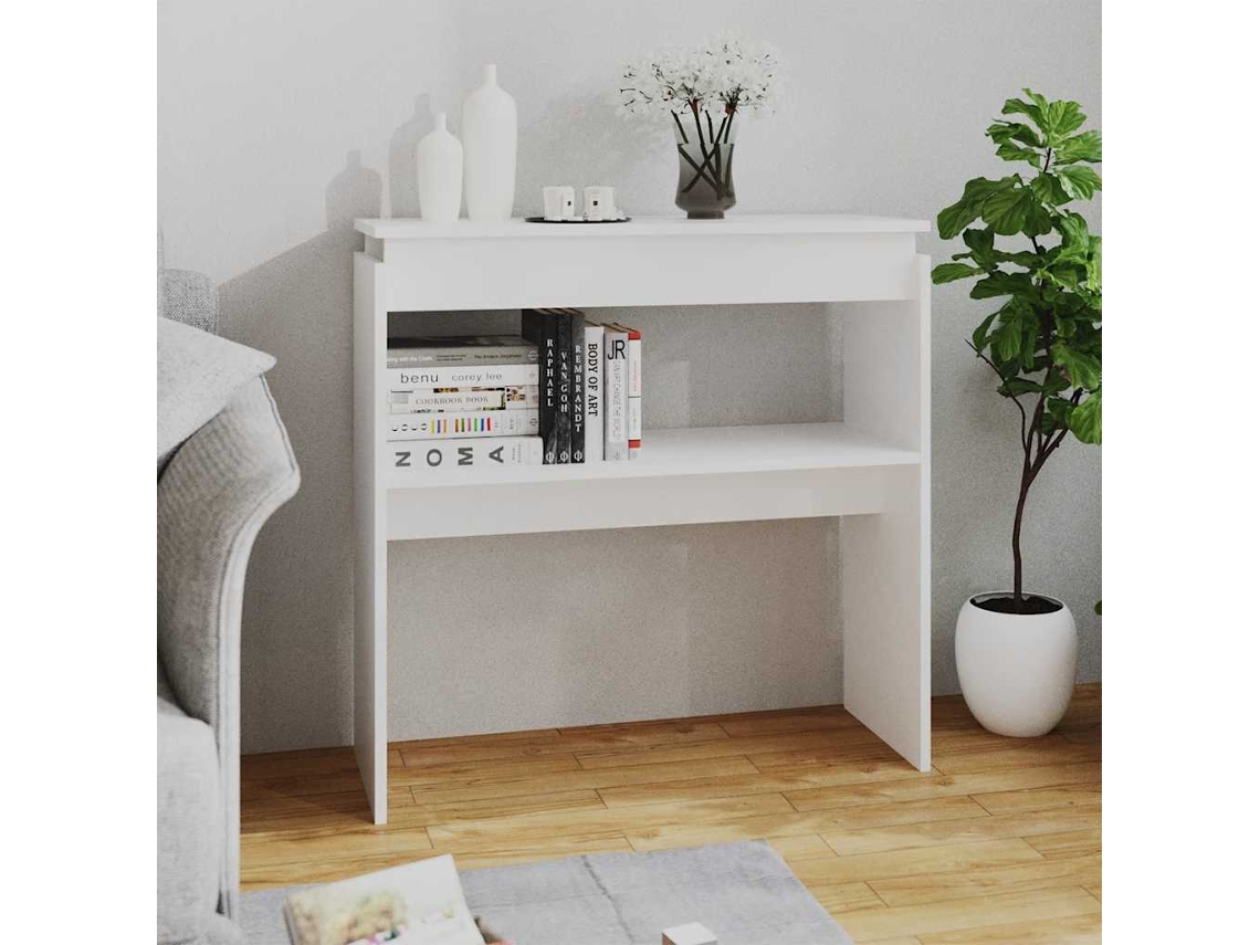Vidaxl Mesa Consola 80x30x80 Cm Derivados De Madeira Branco