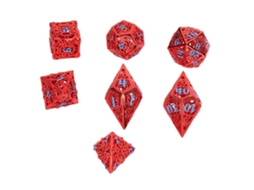 Primerox 7pcs Dados Poliédricos Ocos de Latão Brilhantes para Rpg e Jogos de Tabuleiro