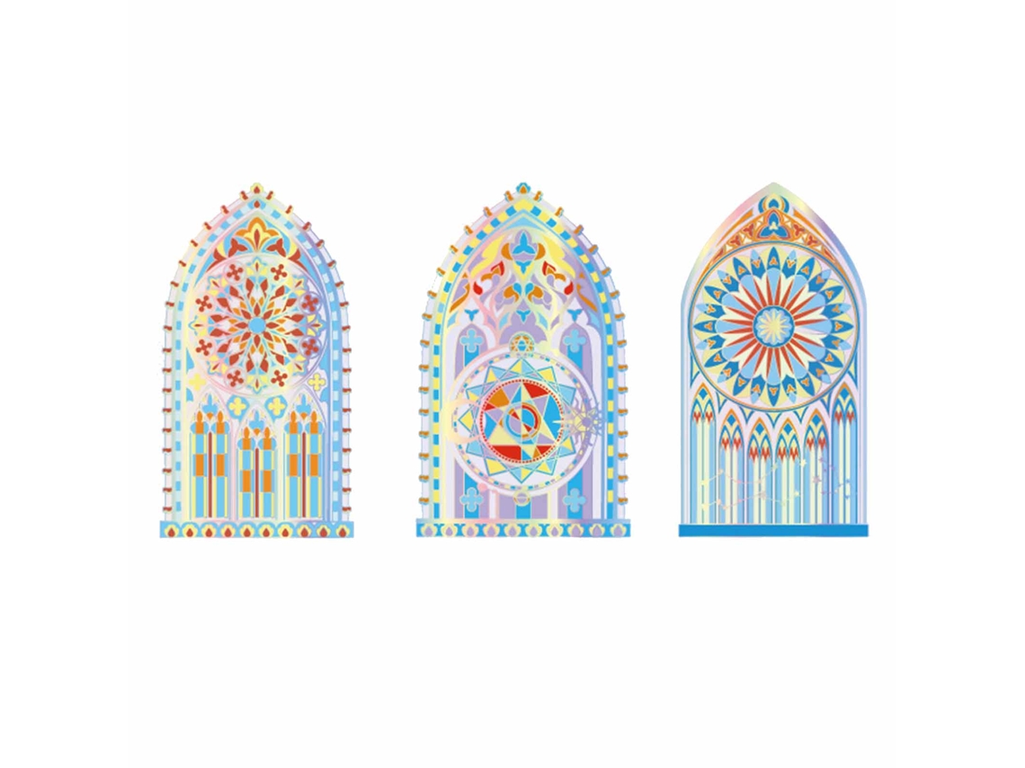 6 Folhas Decalques Scrapbook Janela Pet Fácil de Colar para Planner Diy PORTAL