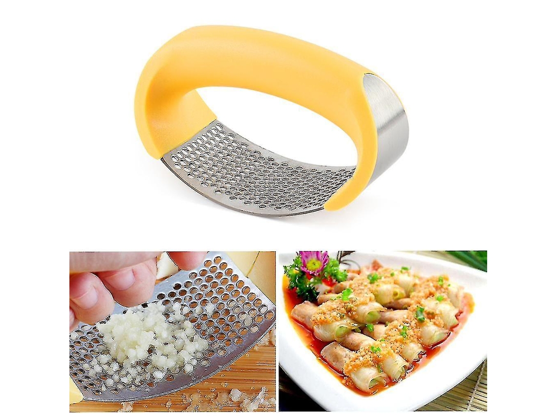 Espremedor de Alho em Aço Inoxidável, Triturador Manual, Ralador, Gengibre, Acessórios Cozinha AQUAFORGE (amarelo)
