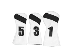 Kit 3 Capas para Cabeça de Taco de Golfe em Couro PU Impermeável com Forro de Pelúcia