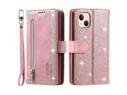 Capa Pega Para Iphone 14 Pele Sintética Magnética Com Porta-cartões Rosa