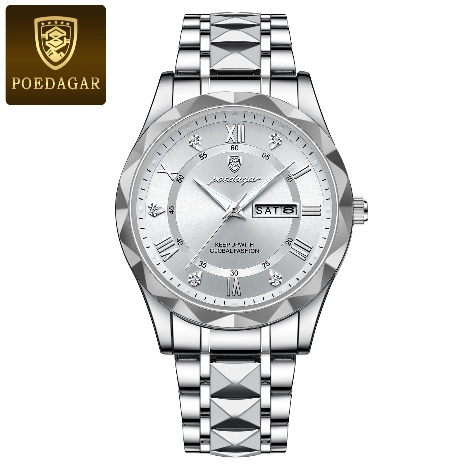 Relógio Militar Elegante Masculino À Prova D'água Com Luz Noturna, Calendário E Dia, Relógio Masculino Em Aço Inoxidável