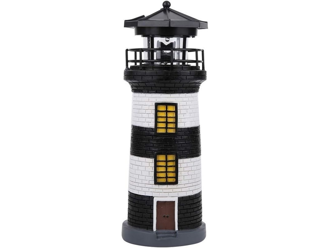 Faro Solar Led Giratório Exterior Ip65 Para Jardim Pátio, Resina, Sem Fio, 28cm