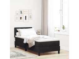Vidaxl Cama Box Spring Led Com Cabeceira Preto 80 X 200 Cm Veludo
