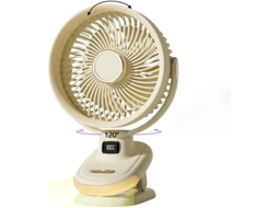 Ventilador Oscilante Usb 5 Vel Silencioso C/ Clipe Bege
