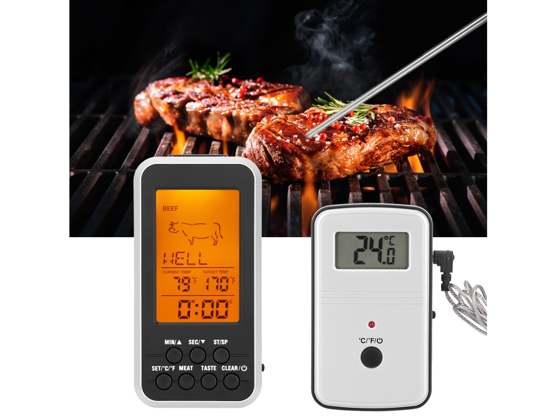 Termômetro Digital Lcd Para Churrasqueira E Cozinha Slowmoose